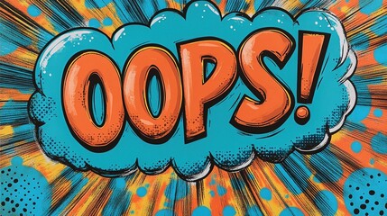 Fototapeta premium A comic book style illustration of the word 'Oops!' in a speech bubble.