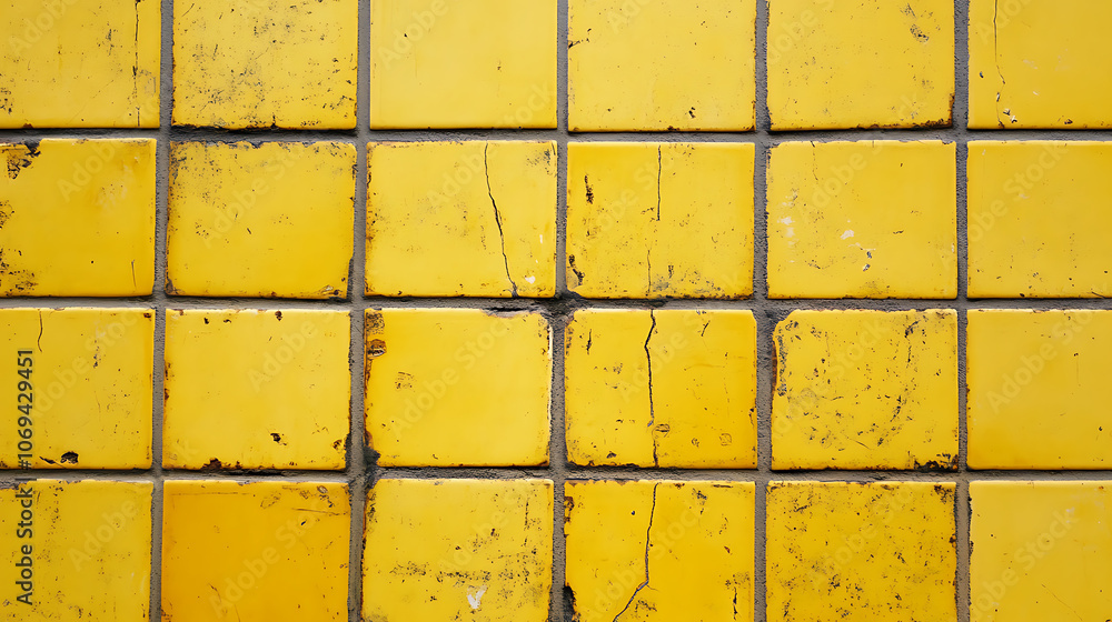 Poster a yellow square tile pattern with squares