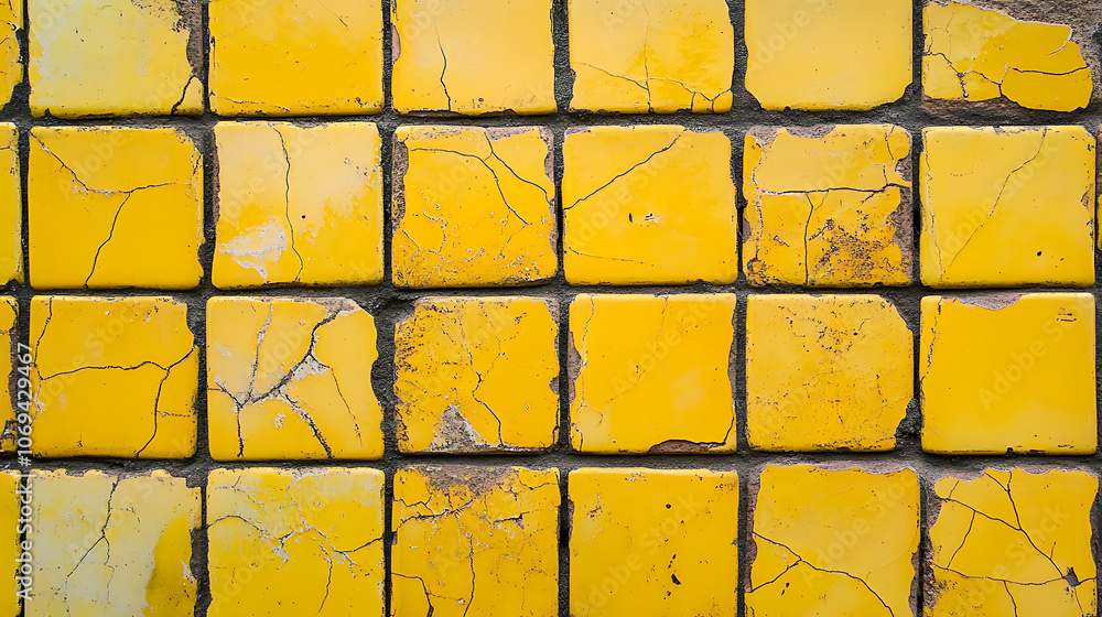 Poster a yellow square tile pattern with squares