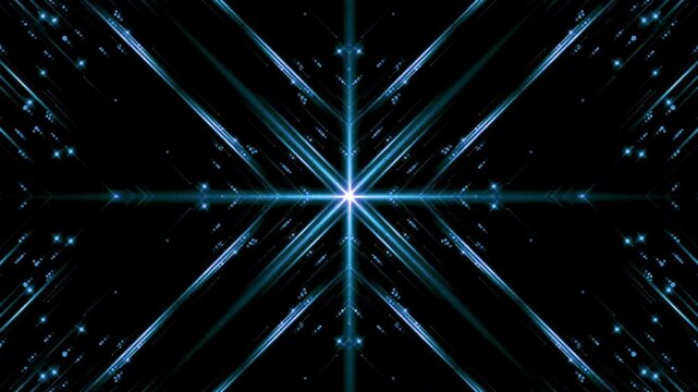 Purple light streaks radiate from bright center forming geometric pattern.
