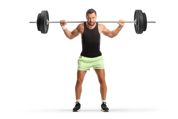 Man exercising weight lifting