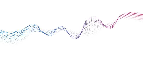 Flowing Dot Wave halftone gradient pattern on transparent background	
