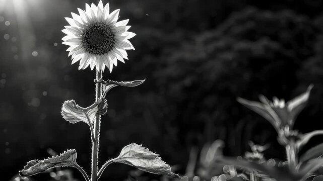 A lone sunflower towers above the rest representing the powerful force of gravity.