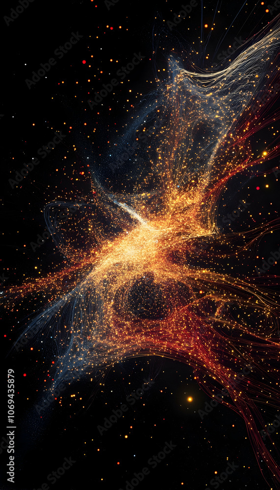 Poster big data network background for technology and science visualization -