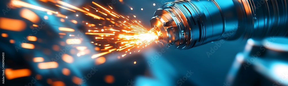 Poster a dynamic close-up of sparks flying from a welding process, showcasing the intensity and precision o