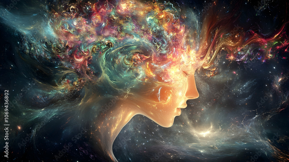 Wall mural conceptual image of ai in creative design generating digital art -