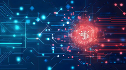 Obraz premium Digital background suited for tech, AI, data, and graphics -