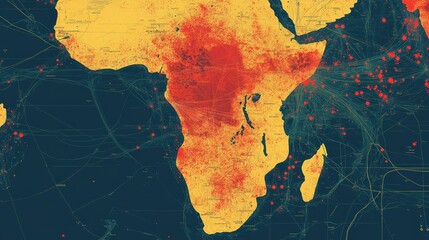 Detailed map of africa highlighting monkeypox spread and geographic distribution