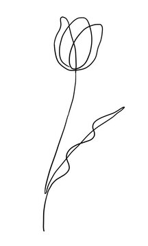 一筆書きチューリップ線画