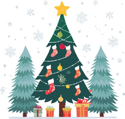 christmas tree and gifts