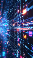 Fototapeta premium Technology and Digital Data Visualization Background with Futuristic Circuit Board -