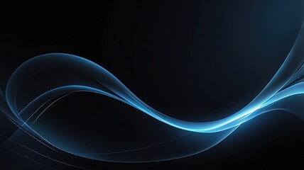 Naklejka premium Abstract blue wave design on a dark background.
