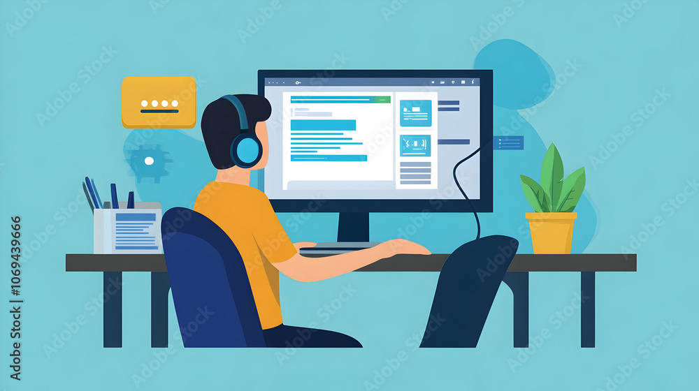 Poster worker using an online customer service chatbot as an assistant -