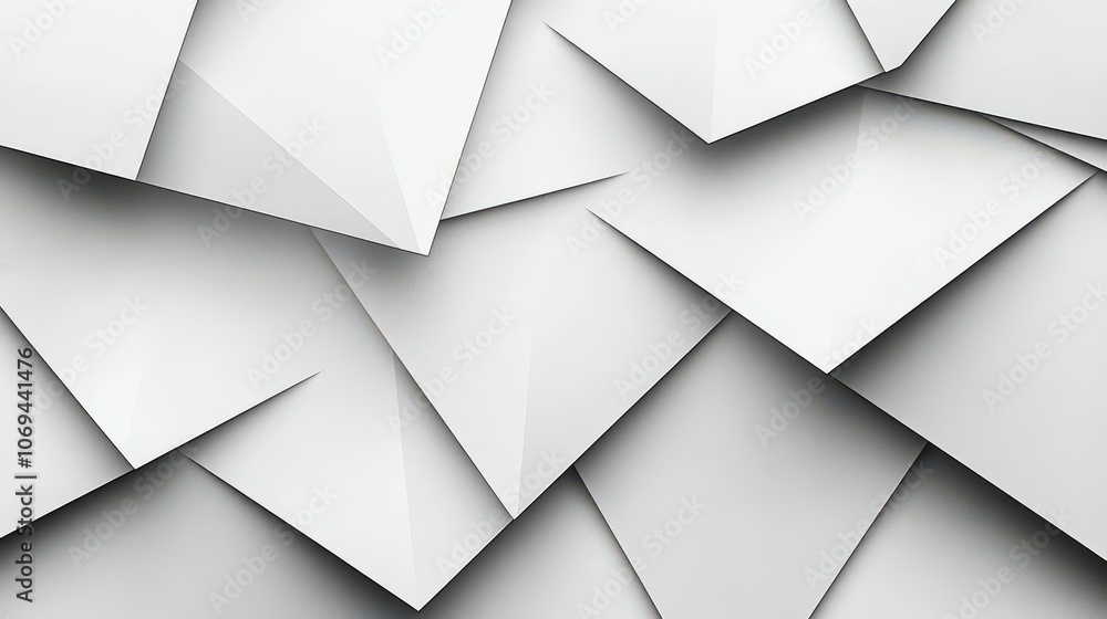 Aufkleber a sleek modern abstract background featuring layered white geometric shapes casting soft shadows on 
