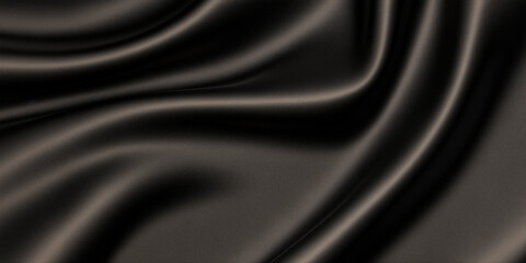Obraz premium Holiday luxurious black fabric background with premium wave cloth for a Christmas or Black Friday background, with a dynamic and flowing feel