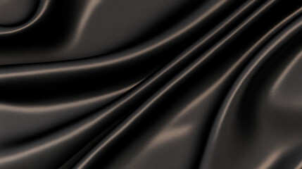 Obraz premium Holiday luxurious black fabric background with premium wave cloth for a Christmas or Black Friday background, with a dynamic and flowing feel