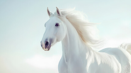 Obraz premium Animal white horse close-up