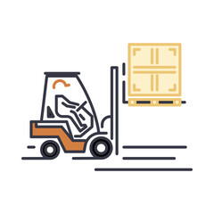 loading truck - line icon