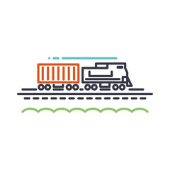 freight train - line icon
