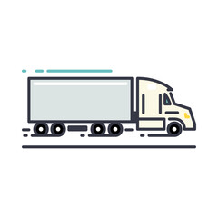 container truck line icon