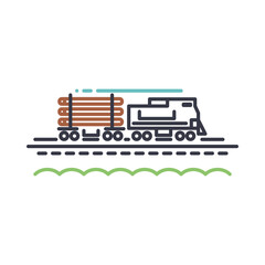freight train - line icon