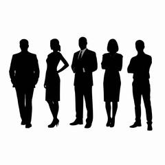 Business people, set of vector silhouettes.