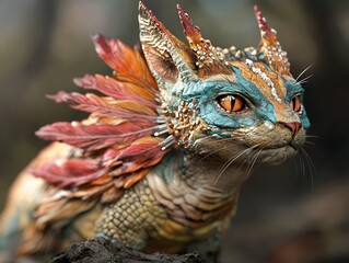 Fototapeta premium 恐竜時代の猫