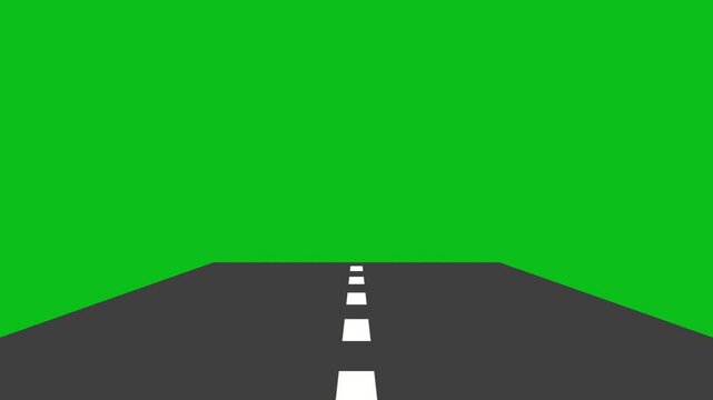 Green Screen Road Background for Car Animation