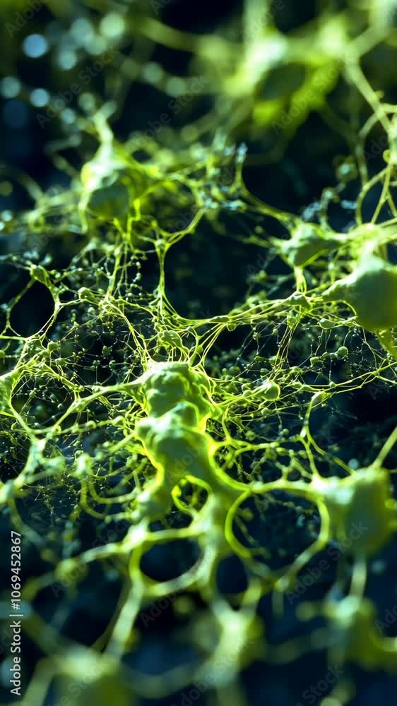 Poster camera moving forward through network of neurons