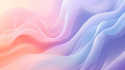 Fototapeta premium A soft, fluid gradient blending light purple, peach, and sky blue with gentle curves, creating a dreamy and ethereal design. Ethereal. Illustration