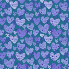 Valentines hearts seamless love pattern for wrapping paper and fabrics
