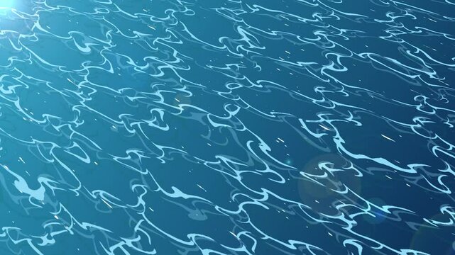 Rippling blue water texture reflects sunlight, perfect for backgrounds, designs, advertisements, website headers, and naturethemed projects.