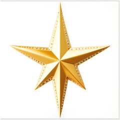 Obraz premium Gold star with diamond accents on transparent background