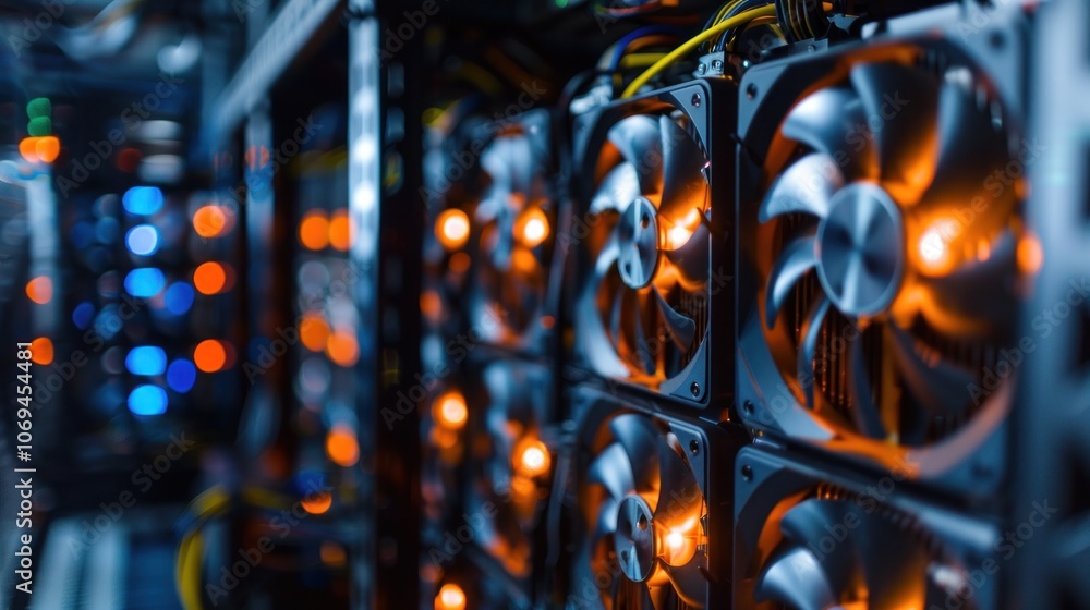 Poster advanced gpus in high-tech data centers.