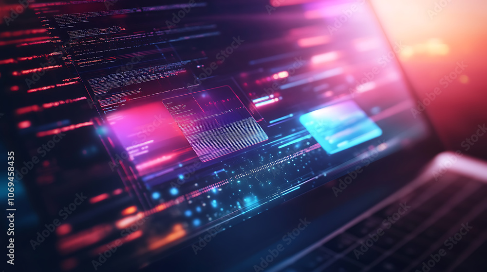 Poster file sharing concept, Data transfer, ftp file receiver and backup on the monitor screen
