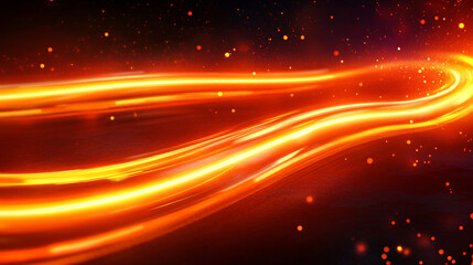 Fototapeta premium Abstract orange neon lights with glowing effects and futuristic design.