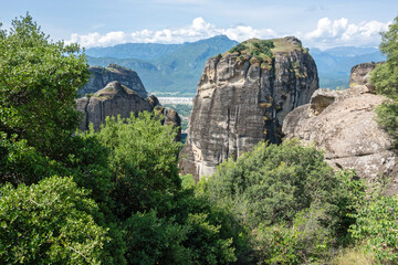 Panorama of Meteora Monasteries, Thessaly, Greece
