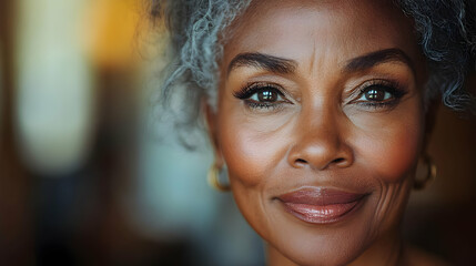 Close Up Portrait of a Woman with Gray Hair - Photo