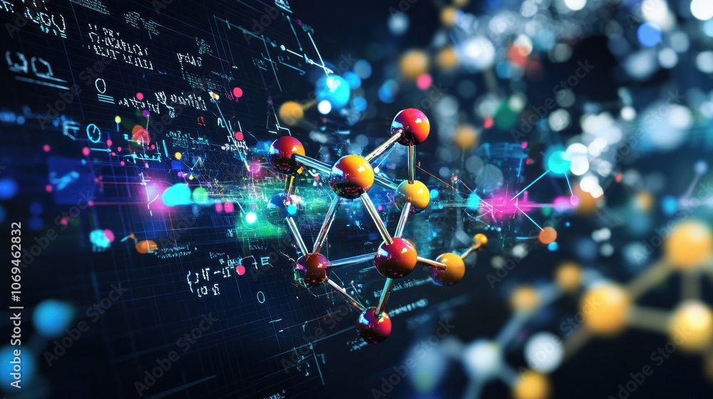 Poster abstract molecular structure visualization