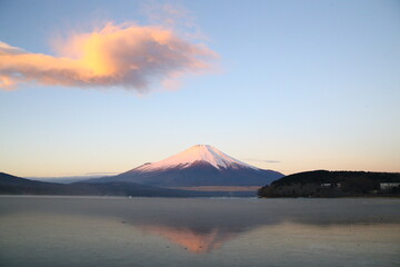 
河口湖と富士山