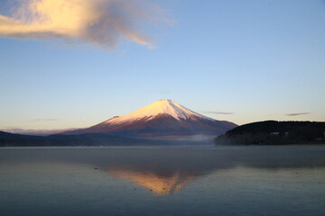 
河口湖と富士山