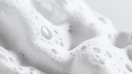 Obraz premium Close-Up of White Soap Foam with Intricate Bubbles and Smooth Texture on White Background
