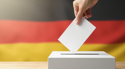 voting ballot box with german flag. bundestagswahlen. neuwahlen. wahlbox.
