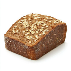 A single slice of whole-grain bread, isolated on a white background, emphasizing a healthy bread option