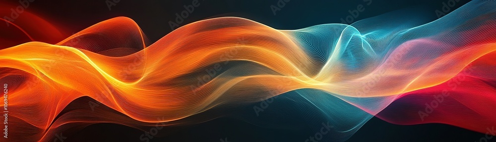 Poster experience the dynamic flow of colorful waves in stunning abstract art