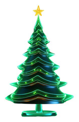 Fototapeta premium PNG Christmas tree light neon illuminated.