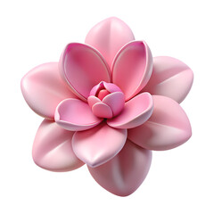 Fototapeta premium Blooming pink flower 3d illustration isolated on the transparent background