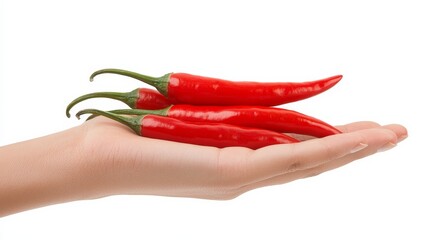 Handful of Vibrant Red Chili Peppers