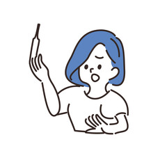 体温計をはかる　女性