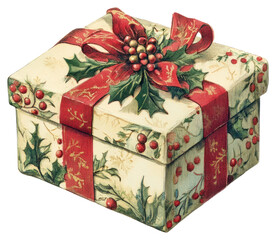 PNG Christmas gift box illustration decoration wrapping.
